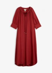 Sukienka tunikowa z lejącej wiskozy. Czarne sukienki bonprix, bez wzorów, z wiskozy, bez kołnierzyka, bez ramiączek. Za 127.99 zł.