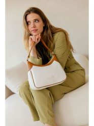 Anna Morellini Skórzana torebka "Sabbatina" w kolorze biało-karmelowym - 30 x 20 x 12 cm rozmiar: onesize. Białe torby na ramię Anna Morellini, bez wzorów, z materiału, na ramię, bez dodatków. Za 304.99 zł.