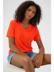 Kaffe Koszulka w kolorze czerwonym rozmiar: XS. Czerwone bluzki Kaffe, xs, bez wzorów, bez kołnierzyka, bez ramiączek. Za 69.99 zł.