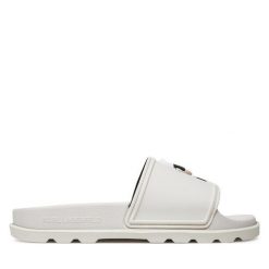 Klapki KARL LAGERFELD. Białe klapki KARL LAGERFELD, bez wzorów, bez obcasa. Za 359.99 zł.
