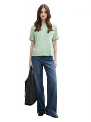 TOM TAILOR Denim Koszulka w kolorze zielonym rozmiar: L. Zielone bluzki TOM TAILOR DENIM, l, bez wzorów, z bawełny, bez kołnierzyka, bez ramiączek. Za 43.99 zł.