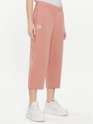 Under Armour Spodnie dresowe Ua Rival Terry Crop Wide Leg 1382737-696 Różowy Loose Fit. Czerwone spodnie dresowe Under Armour, s, bez wzorów, z bawełny, na fitness i siłownię. Za 159.99 zł.