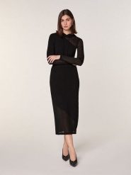 Rodier Wełniana spódnica w kolorze czarno-szarym rozmiar: M. Czarne spódnice Rodier, na co dzień, m, bez wzorów, z kaszmiru, midi, proste. Za 326.99 zł.