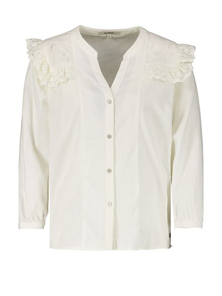 Garcia Bluzka w kolorze białym rozmiar: L. Białe bluzki Garcia, l, bez wzorów, z bawełny, bez kołnierzyka, bez ramiączek. Za 82.64 zł.