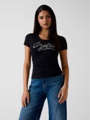 Guess T-Shirt 180524 Czarny Classic Fit. Czarne t-shirty Guess, m, z aplikacjami, bez kołnierzyka, bez ramiączek. Za 179.99 zł.