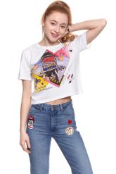 WRANGLER T SHIRT DAMSKI CROP TEE WHITE W7382EV12 112131028. Białe t-shirty Wrangler, m, bez wzorów, bez kołnierzyka, bez ramiączek. Za 69.99 zł.