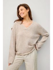 Ellos Sweter "Jill" w kolorze beżowym rozmiar: S. Brązowe swetry ellos, s, bez wzorów, bez ramiączek. Za 110.16 zł.