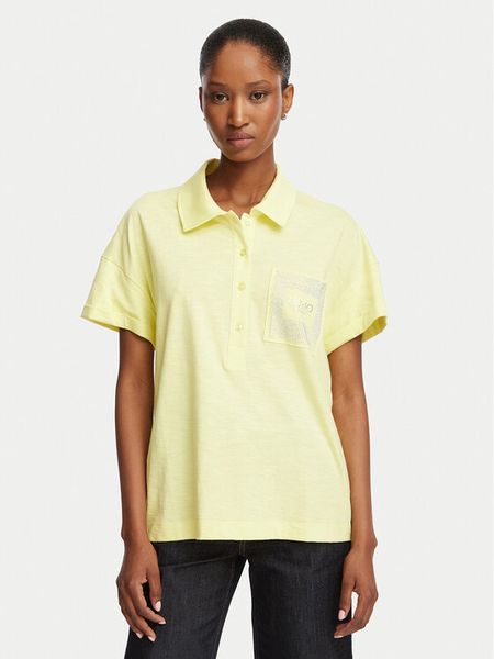 Liu Jo Polo TA6159 JS870 Żółty Regular Fit. Żółte koszulki polo Liu Jo, s, bez wzorów, z bawełny, bez kołnierzyka, bez ramiączek. Za 187.99 zł.