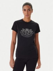 Juicy Couture T-Shirt JCGTK225015 Czarny Slim Fit. Czarne t-shirty Juicy Couture, s, bez wzorów, z bawełny, bez kołnierzyka, bez ramiączek. Za 199.99 zł.