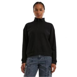 Lekka Bluza Damska Z Frotte. Czarne bluzy Urban Classics, l, bez wzorów, bez kaptura. Za 115.99 zł.