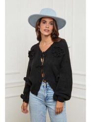 L'armoire de Suzette Kardigan w kolorze czarnym rozmiar: 38/40. Czarne kardigany L'armoire de Suzette, l, z aplikacjami, ze splotem. Za 156.61 zł.