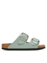 Birkenstock Klapki Arizona Big Buckle Hex 1031882 Zielony. Zielone klapki Birkenstock, bez wzorów, ze skóry, bez obcasa. Za 719.99 zł.