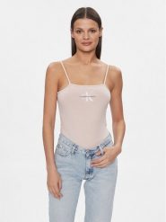 Calvin Klein Jeans Body Monologo J20J223421 Różowy Slim Fit. Czerwone body Calvin Klein Jeans, xl, bez wzorów, z bawełny. Za 99.99 zł.