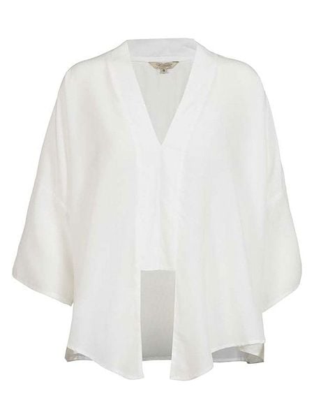 Herrlicher Bluzka "Lorelle" w kolorze kremowym rozmiar: XL. Brązowe bluzki Herrlicher, xl, bez wzorów, z asymetrycznym kołnierzem, bez ramiączek. Za 102.42 zł.