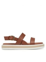 Pollini Sandały SA16483G0MTC0230 Brązowy. Brązowe sandały Pollini, bez wzorów, ze skóry, bez obcasa, na płaskiej podeszwie, bez zapięcia. Za 1,059.00 zł.