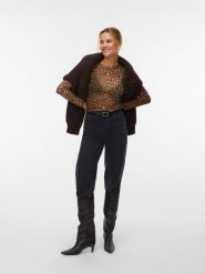 Vero Moda Bluzka w kolorze jasnobrązowo-brązowym rozmiar: XXL. Brązowe bluzki Vero Moda, s, bez wzorów, z materiału, bez kołnierzyka, bez ramiączek. Za 56.99 zł.