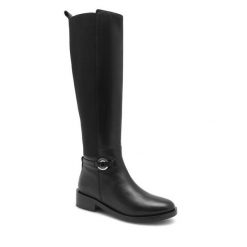 Kozaki Gino Rossi. Czarne kozaki Gino Rossi, bez obcasa, na płaskiej podeszwie, bez zapięcia. Za 549.99 zł.