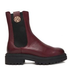 Sztyblety MEXX. Czerwone botki Mexx, bez wzorów, bez obcasa, na płaskiej podeszwie, bez zapięcia. Za 369.99 zł.