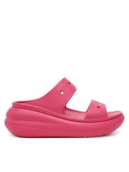 Crocs Klapki Classic Crush Sandal 207670 Różowy. Czerwone klapki Crocs, bez wzorów, z tworzywa sztucznego, bez obcasa. Za 149.99 zł.