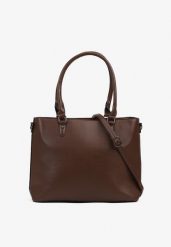 Brązowa Torebka Shopperka z Usztywnianym Dołem Amise. Brązowe shopper Born2be, bez wzorów, z jeansu, biznesowe, na ramię, bez dodatków. Za 84.99 zł.