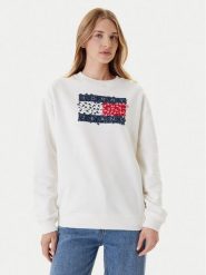 Tommy Jeans Bluza Floral Flag DW0DW20933 Biały Relaxed Fit. Białe bluzy Tommy Jeans, xs, bez wzorów, z bawełny, bez kaptura. Za 429.99 zł.
