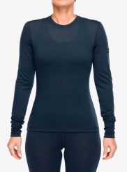 Bluza termoaktywna damska Super.natural Sierra140 LS. Niebieskie bluzy super.natural, m, bez wzorów, z dzianiny, bez kaptura. Za 291.49 zł.