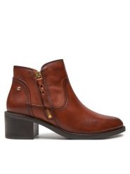 Pikolinos Botki W2D-8674 Brązowy. Brązowe botki Pikolinos, bez wzorów, ze skóry, bez obcasa, na słupku, bez zapięcia. Za 659.99 zł.