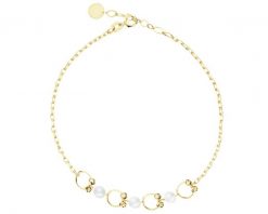 Złota bransoletka z perłami. Żółte bransoletki Apart, złote. Za 2,059.00 zł.