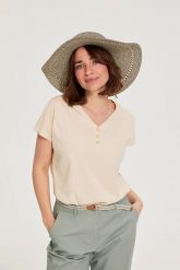 Słomkowy kapelusz. Żółte kapelusze MOODO, bez wzorów. Za 59.99 zł.