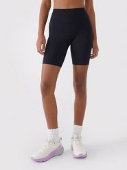 4F Legginsy sportowe w kolorze czarnym rozmiar: XL. Czarne legginsy 4f, xl, bez wzorów, z materiału, z podwyższonym stanem, outdoorowe. Za 45.45 zł.
