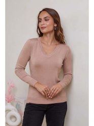 Soft Cashmere Sweter w kolorze karmelowym rozmiar: 38/40. Brązowe swetry Soft Cashmere, bez wzorów, bez ramiączek. Za 92.42 zł.