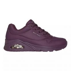 Baskets Femme UNO - STAND ON AIR Bordeaux SKECHERS. Czerwone obuwie sportowe Skechers, ze skóry ekologicznej, bez zapięcia. Za 368.40 zł.