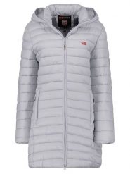 Geographical Norway Płaszcz pikowany "Atika" w kolorze jasnoszarym rozmiar: XXL. Szare płaszcze Geographical Norway, xxl, bez wzorów, bez kaptura. Za 158.10 zł.