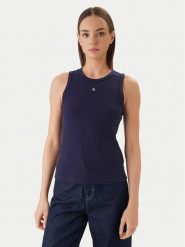 Calvin Klein Jeans Top LV047F232G Fioletowy Slim Fit. Fioletowe topy Calvin Klein Jeans, m, bez wzorów, z jeansu, bez kołnierzyka, bez ramiączek. Za 169.99 zł.