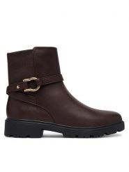 Clarks Botki Code L Bay 26327158 Brązowy ciemny. Brązowe botki Clarks, bez wzorów, ze skóry, bez obcasa, na płaskiej podeszwie, bez zapięcia. Za 479.99 zł.