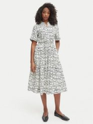 Tommy Hilfiger Sukienka koszulowa WW0WW49633 Beżowy jasny Regular Fit. Brązowe sukienki TOMMY HILFIGER, m, bez wzorów, ze lnu, bez kołnierzyka, bez ramiączek, koszulowe. Za 849.99 zł.