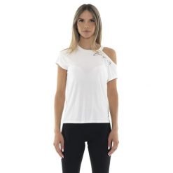 Koszulka lekki na co dzień na siłownię. Białe bluzki LEONE 1947 APPAREL, bez wzorów, z bawełny, sportowe, bez kołnierzyka, bez ramiączek. W wyprzedaży za 89.72 zł.