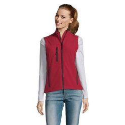 Damska Kamizelka Bez Rękawów Rallye Softshell. Czerwone kurtki sportowe SOL'S, s, bez wzorów, z softshellu, bez kaptura, trekkingowe. Za 221.99 zł.