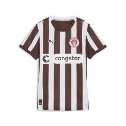 Damska koszulka domowa FC St. Pauli 25/26 PUMA Espresso Brown White. Białe bluzki Puma, m, bez wzorów, sportowe, bez kołnierzyka, bez ramiączek. Za 399.00 zł.