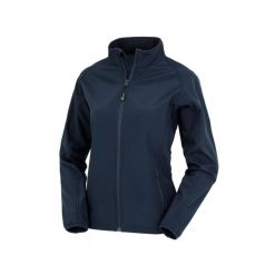 Damska kurtka z recyklingu Result Softshell. Niebieskie kurtki sportowe RESULT, bez wzorów, z softshellu, bez kaptura. Za 161.50 zł.