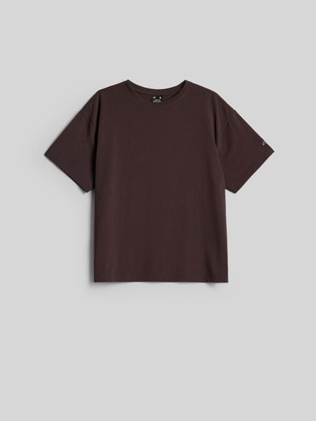 4F T-shirt loose gładki damski - brązowy S. Brązowe t-shirty 4f, s, bez wzorów, z bawełny, bez kołnierzyka, bez ramiączek. Za 79.99 zł.