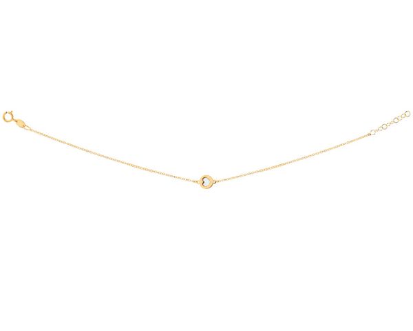 Złota bransoletka z masą perłową - serce. Białe bransoletki Apart, z perłą, złote. Za 379.00 zł.