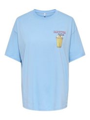 ONLY Koszulka w kolorze błękitnym rozmiar: XL. Niebieskie bluzki Only, xl, bez wzorów, z bawełny, bez kołnierzyka, bez ramiączek. Za 61.17 zł.
