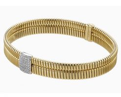 Bransoletka z żółtego i białego złota z brylantami - 0,29 ct - próba 750. Białe bransoletki Apart, z brylantem, złote. Za 20,990.00 zł.