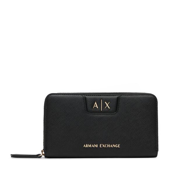 Portfel Armani Exchange. Czarne portfele Armani Exchange, bez wzorów. Za 404.99 zł.