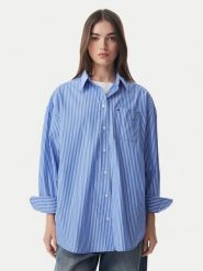 Tommy Jeans Koszula Essential DW0DW22936 Niebieski Oversize. Niebieskie koszule Tommy Jeans, xs, bez wzorów, z bawełny, bez kołnierzyka, bez ramiączek. Za 449.99 zł.