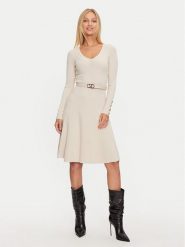 Marciano Guess Sukienka dzianinowa Luna 4BGK00 5613Z Écru Regular Fit. Sukienki Marciano Guess, z aplikacjami, z dzianiny, bez kołnierzyka, bez ramiączek. Za 569.99 zł.