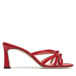 Klapki Pollini. Czerwone klapki Pollini, bez wzorów, bez obcasa. Za 869.99 zł.
