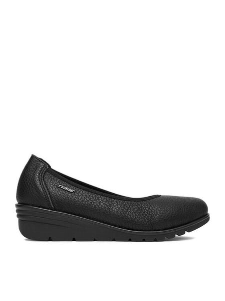 Rieker Baleriny CEO-L5360-00 Czarny. Czarne baleriny Rieker, bez wzorów, ze skóry, bez obcasa. Za 319.99 zł.