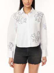 Scotch & Soda Koszula w kolorze białym rozmiar: L. Białe koszule Scotch & Soda, l, z aplikacjami, z bawełny, bez kołnierzyka, bez ramiączek. Za 167.28 zł.